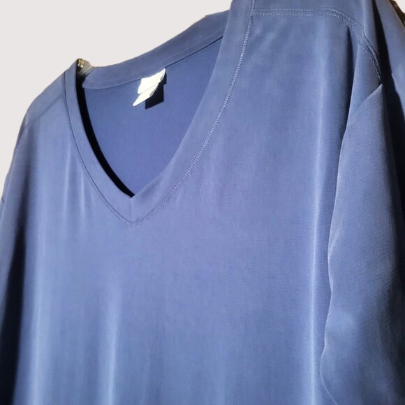 Chico's Zynergy V-Neck Blue Slide Slits 3/4 Sleeve - Size 0 (fits size 4-6) - Picture 2 of 12